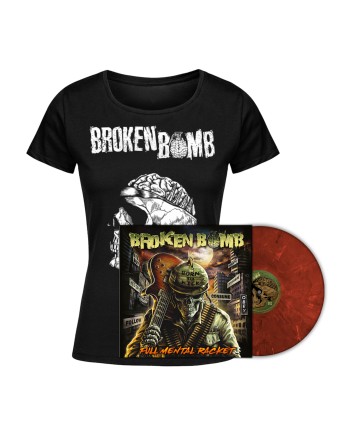BROKEN BOMB - Pack Vinyle et Tshirt femme "Full Mental Racket"