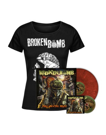 BROKEN BOMB - Pack Vinyle & Cd + Tshirt femme "Full Mental Racket"